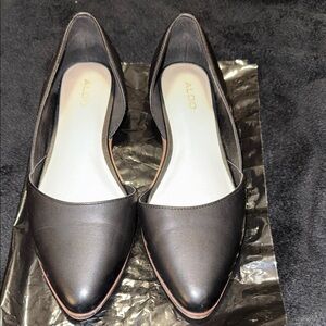 ALDO Black Pointed Toe D'Orsay Flats